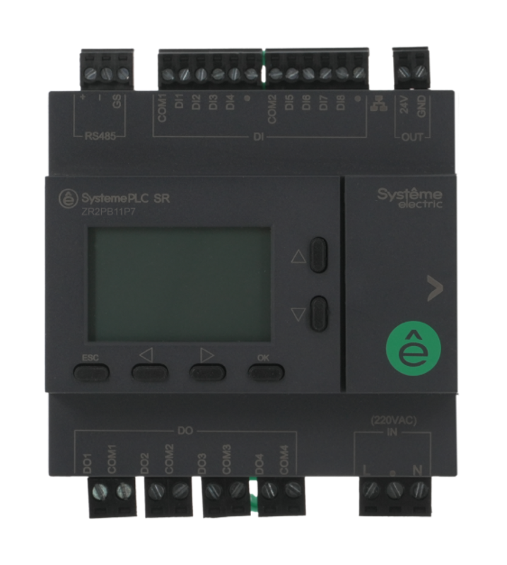 Интеллектуальное реле SR2; 220 VAC; дисплей, 12 IO: 8 DI, 4 DO (реле), 1xRS485, 1xRJ45 | ZR2PB11P7 | SE — Systeme Electric