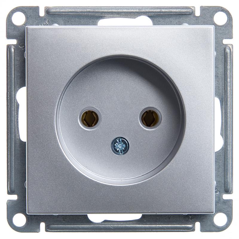 W59 Матовый хром Розетка без заземления без шторок, 16А | RS16-153-5-86 | SE — Systeme Electric