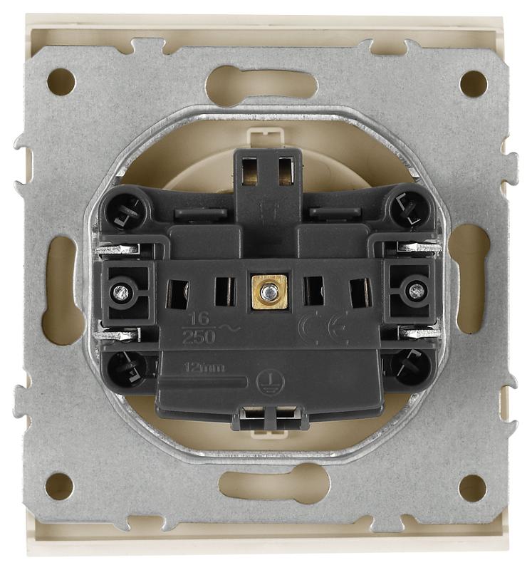 Розетка Arktik 16-2101-04 с заземлением 2P+E Schuko 16А-250В шампань | Б0070417 | ЭРА — миниатюра 4