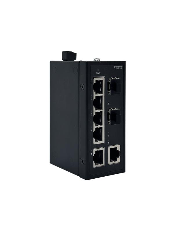 Неуправляемый промышленный коммутатор Ethernet, 6x10/100BaseT, 2x100BaseX SFP | NSETU108T06X02B | SE — Systeme Electric