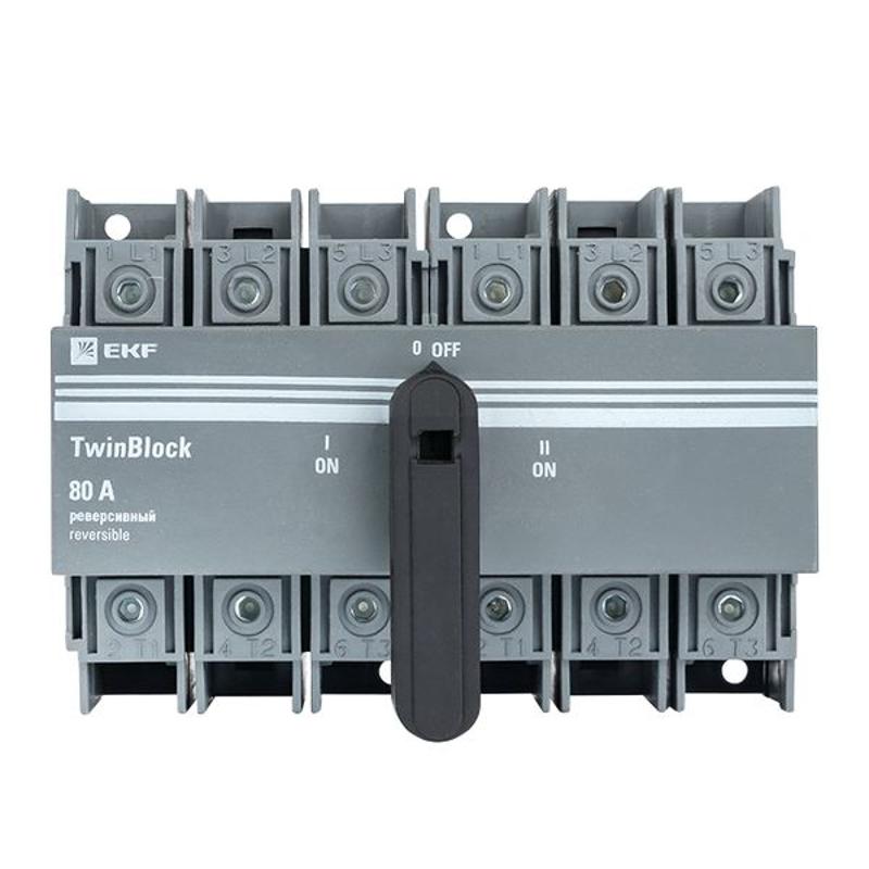 Рубильник 80A 3P реверсивный c рукояткой управления для прямой установки TwinBlock EKF | tb-s-80-3p-rev | EKF — миниатюра 8