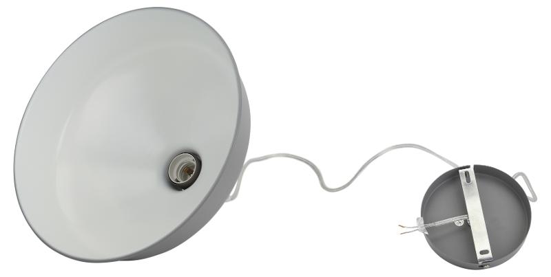 Светильник подвесной PL2 GR/SN металл, E27, max 60W, d300 мм, шагрень серый/сатин никель | Б0037433 | ЭРА — миниатюра 5