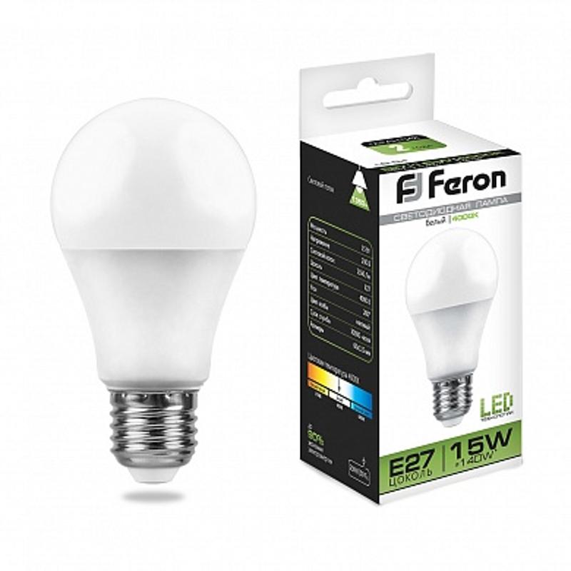 Лампа светодиодная LB-94 (15W) 230V E27 4000K A60 | 25629 | FERON — фото 1 | Sento