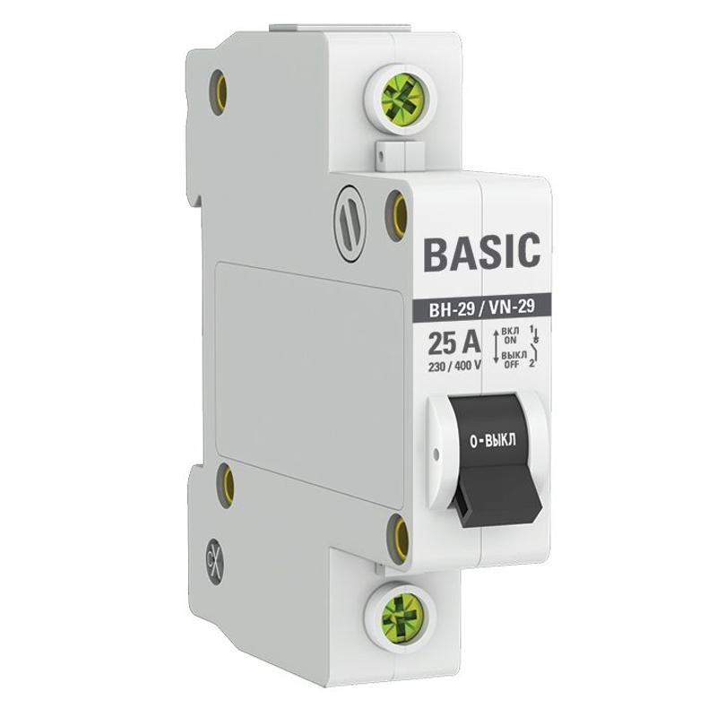 Выключатель нагрузки модульный ВН-29 1P 25А EKF Basic | SL29-1-25-bas | EKF — EKF