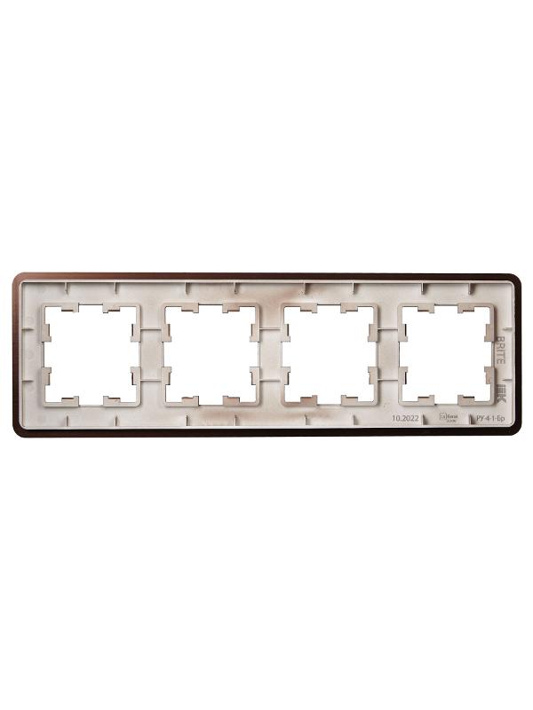 BRITE Рамка 4-ая РУ-4-1-Бр металл коричневый RE AL | BR-M42-M-21-K30 | IEK — миниатюра 3