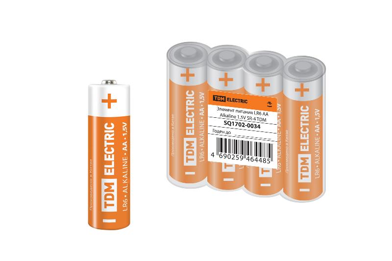 Элемент питания LR6 AA Alkaline 1,5V SR-4 | SQ1702-0034 | TDM — TDM ELECTRIC