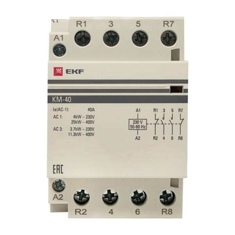 Контактор модульный КМ 40А 2NО+2NC (3 мод.) PROxima| km-3-40-22 | EKF — миниатюра 12