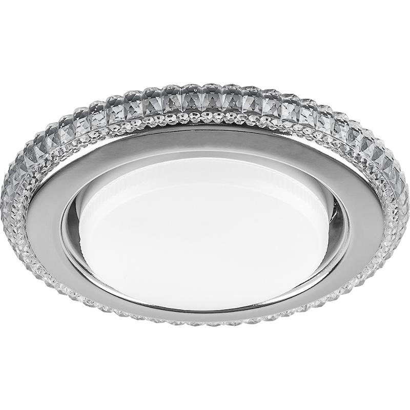 Светильник встраиваемый с белой LED подсветкой CD4036 потолочный GX53 без лампы, прозрачный, хром | 40503 | Feron — Feron