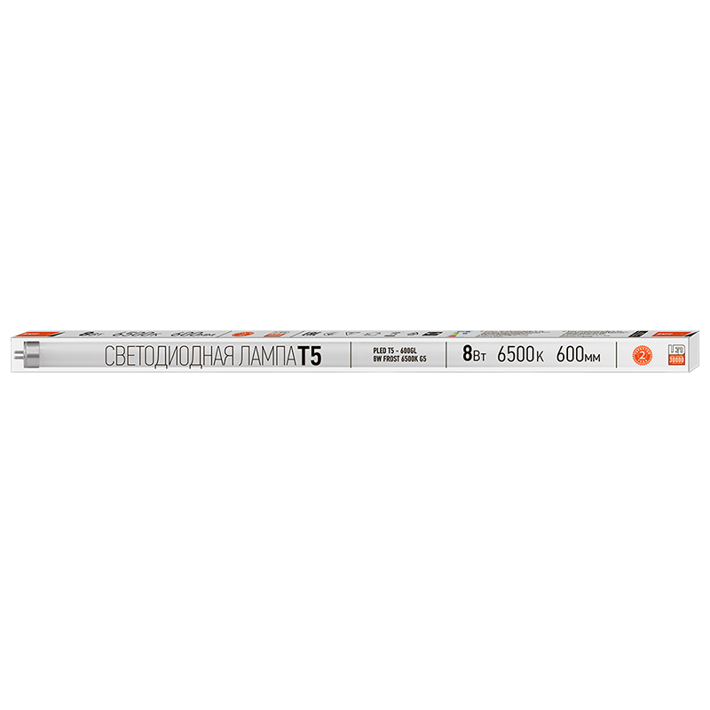 Лампа светодиодная трубчатая PLED T5 - 600GL 8w FROST 6500K 230V/50Hz (стекло) | .5016040 | Jazzway — миниатюра 3