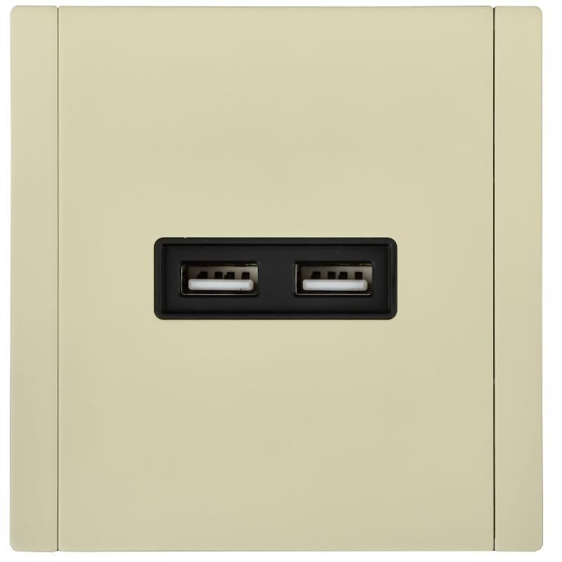 FORTE&PIANO Розетка USB A+A 3,1А FP849M металл серый сланец  | FP-U21-D31-M-K41 | IEK — миниатюра 2