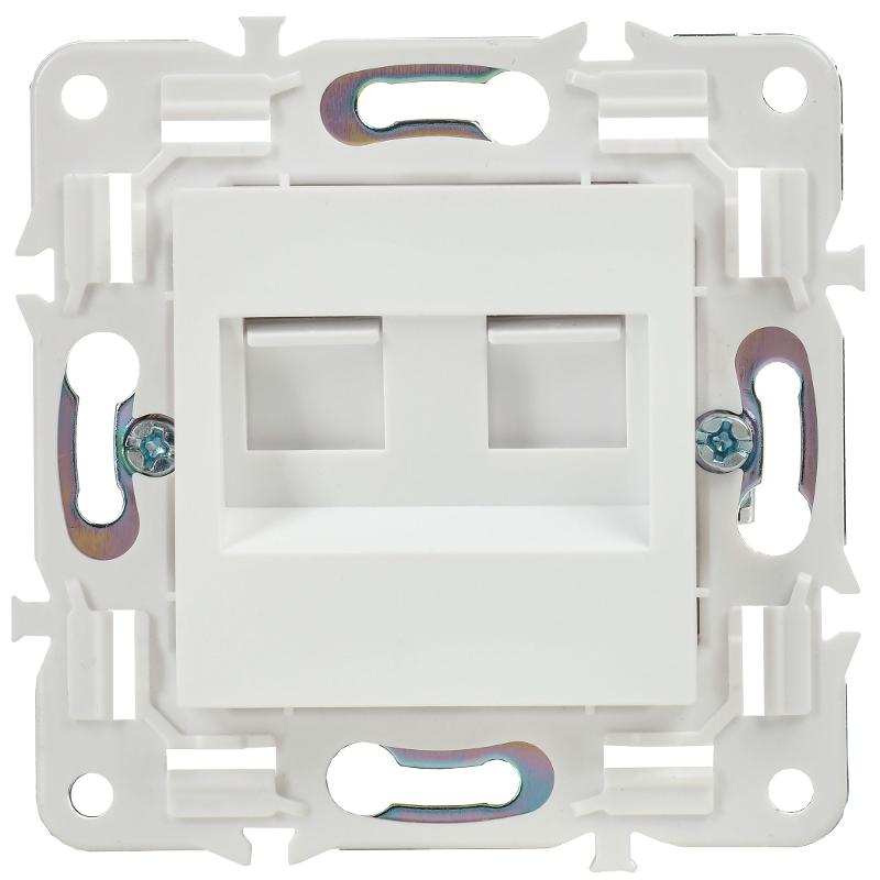 SKANDY Розетка компьютерная двойная RJ45 кат.5E SK-K03W арктический белый | SK-K20-1-K01 | IEK — миниатюра 2