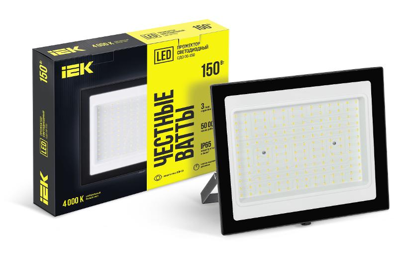 Прожектор светодиодный СДО 06-150 IP65 4000К черный IEK | LPDO601-150-40-K02 | IEK — IEK (ИЭК)