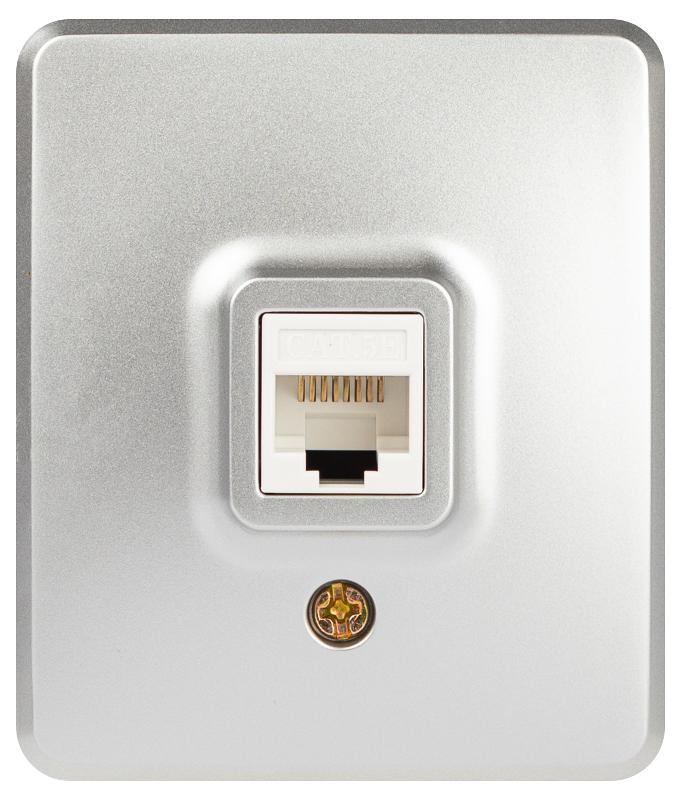 Розетка ЭРА Эксперт 11-3203-03 информационная RJ45, IP20, ОУ, Алюминий | Б0063009 | ЭРА — миниатюра 3