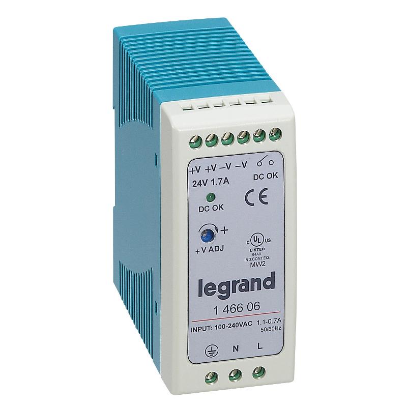 1-фазный Импульсный источник питания 24В 40Вт 1,7A | 146606 | Legrand — Legrand