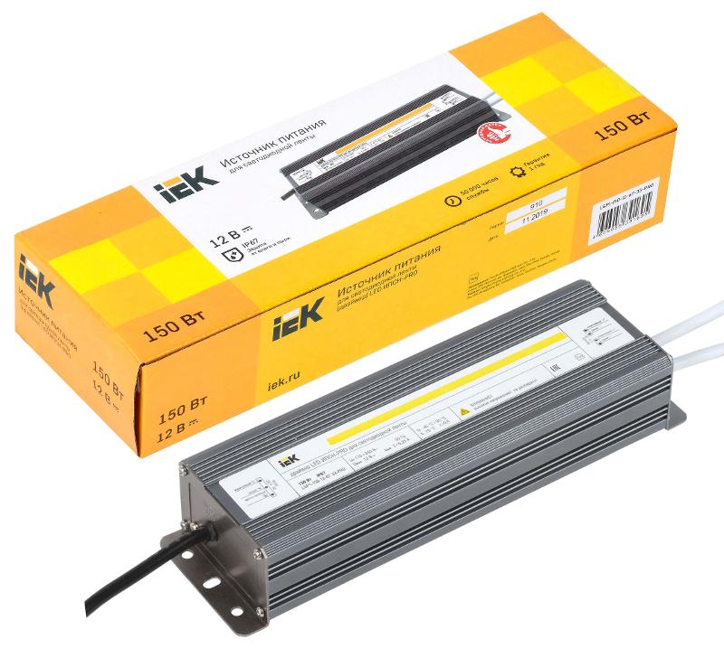 Драйвер для светодиодных лент LED ИПСН-PRO 150Вт 12В IP67 блок-шнуры | LSP1-150-12-67-33-PRO | IEK — миниатюра 3