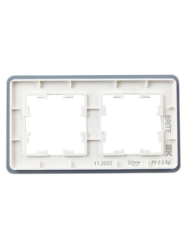 BRITE Рамка 2-ая РУ-2-2-Бр стекло белый RE | BR-M22-G-41-K01 | IEK — миниатюра 3