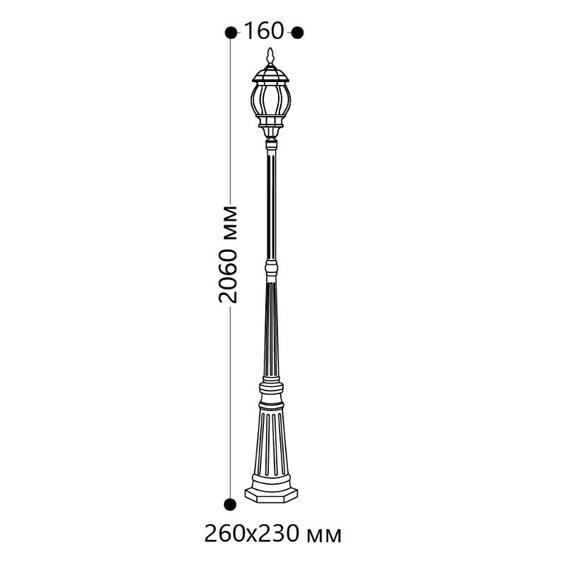 Светильник садово-парковый 8111 столб 100W E27 230V, черный | 11212 | Feron — миниатюра 5