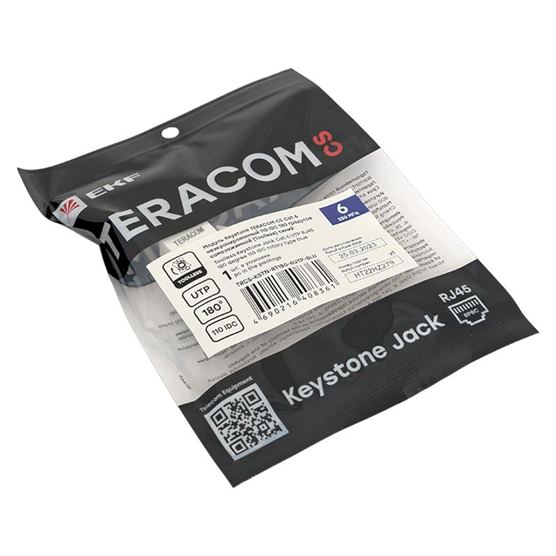 Модуль Keystone TERACOM CS Cat.6 неэкранированный 110 IDC 180 градусов самозажимной (Toolless) синий | TRCS-KSTN-RT180-6UTP-BLU | EKF — миниатюра 8