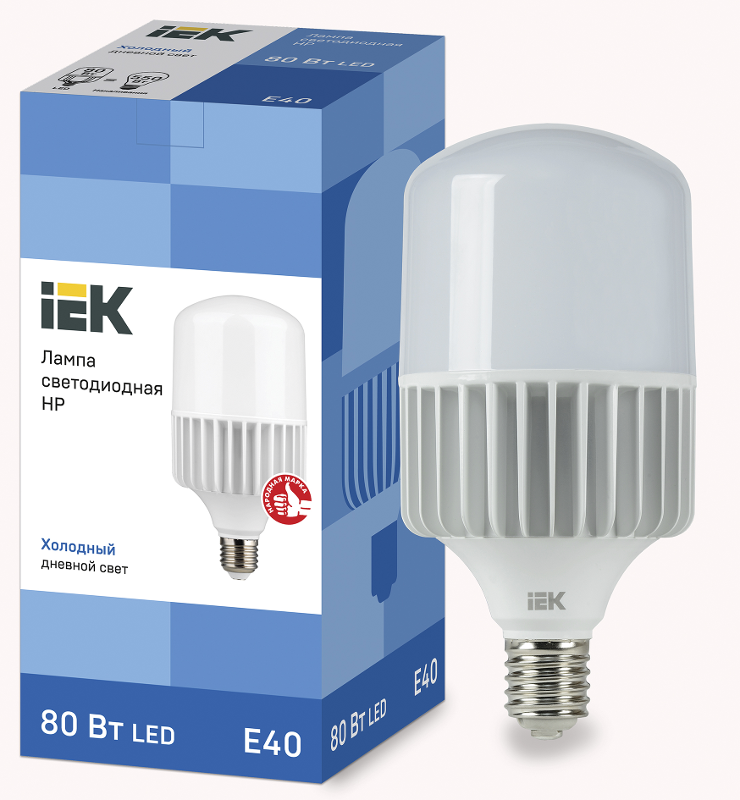 Лампа светодиодная промышленная HP 80Вт 230В 6500К E40 | LLE-HP-80-230-65-E40 | IEK — IEK (ИЭК)
