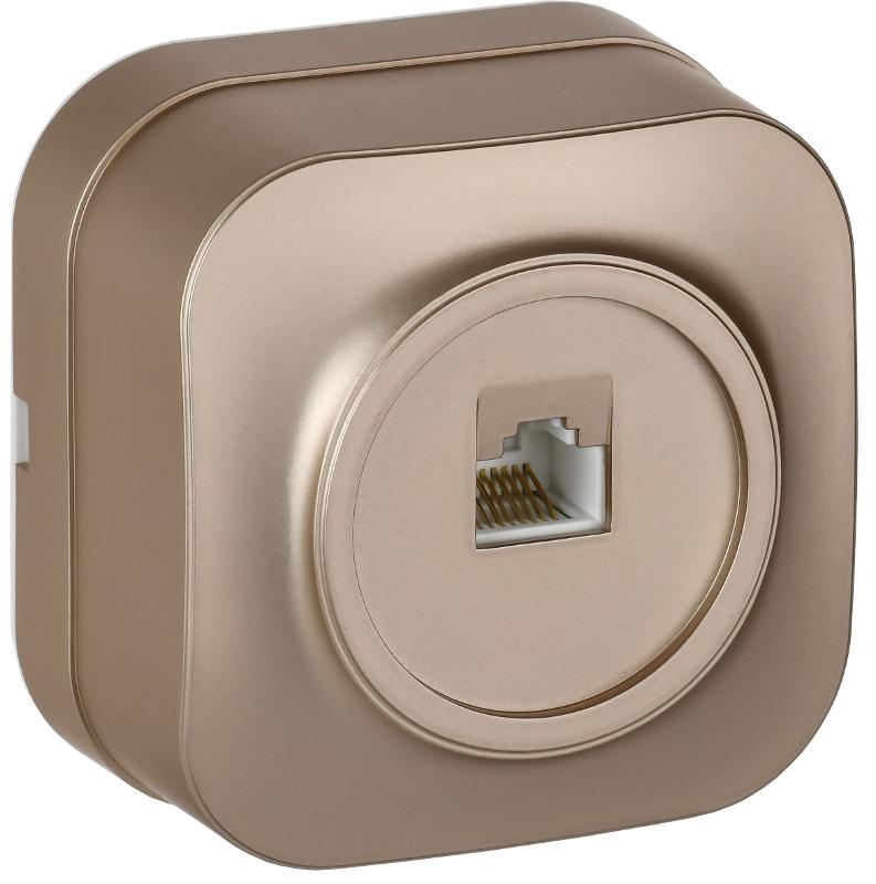 GLORY Розетка компьютерная RJ45 кат.5E о/у РК10-ХШм шампань матовый | EKH10-K37M | IEK — IEK (ИЭК)
