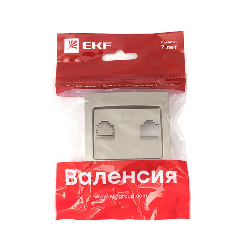 Валенсия лицевая панель розетки RJ-45 1-местная кашемир EKF PROxima |  ESK01-L-035-40 |  EKF — миниатюра 2