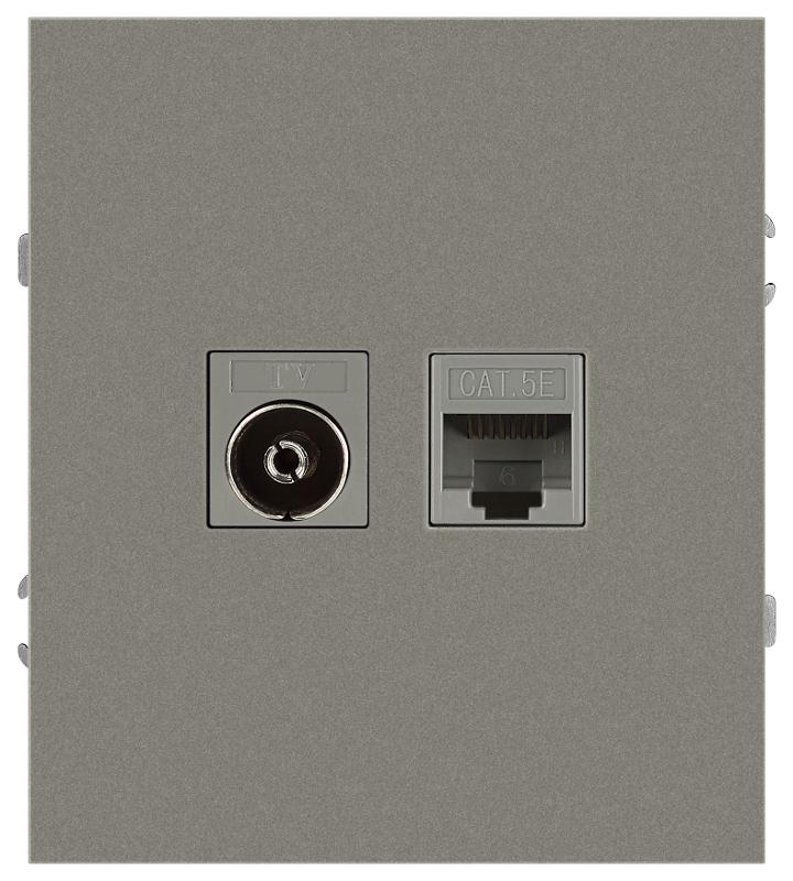 Розетка Arktik 16-3110-07 комбинированная RJ45+TV титан | Б0070500 | ЭРА — ЭРА (Энергия света)