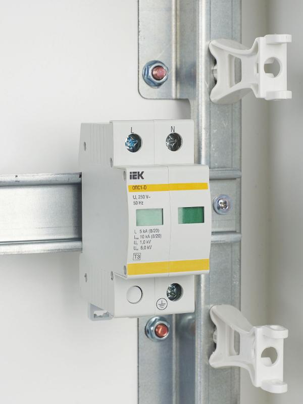 Ограничитель импульсного перенапряжения ОПС1-D 2Р In=5kA Un=230B Im=10kA | MOP20-2-D | IEK — миниатюра 16