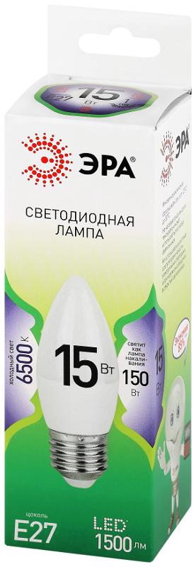 Лампа светодиодная GREEN LINE LED B35-15W-865-E27 GL E27 15 Вт свеча холодный свет | Б0067094 | ЭРА — миниатюра 7