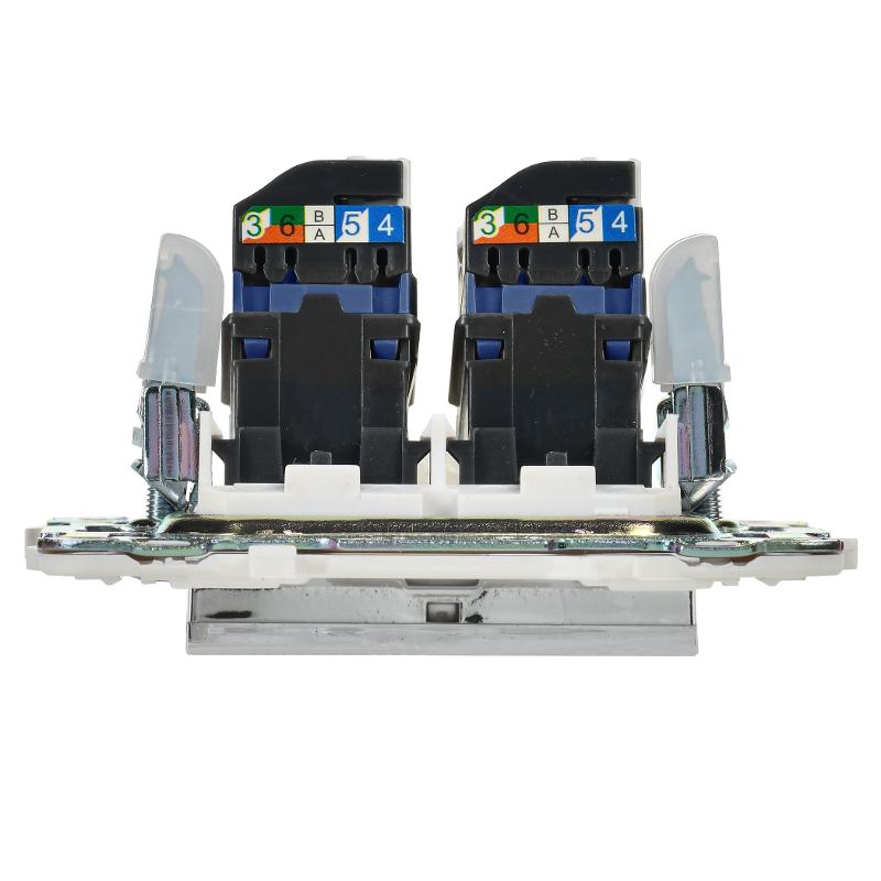 SKANDY Розетка компьютерная 2-местная RJ45 кат.6 SK-K04N никель | SK-K20-2-K50 | IEK — миниатюра 4