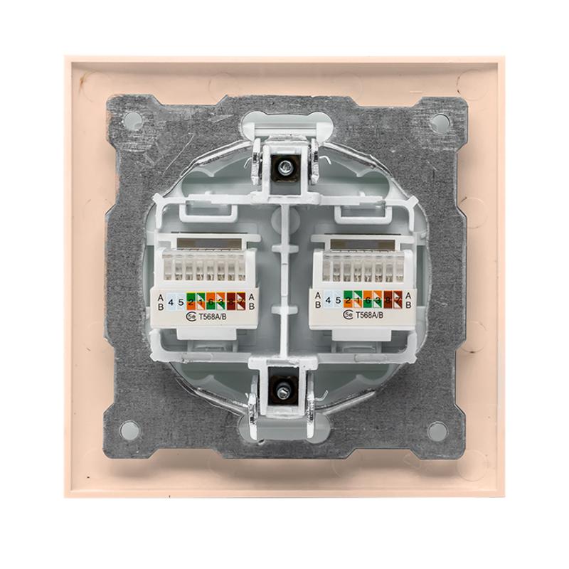 Валенсия розетка компьютерная RJ-45 2-местная кремовая EKF PROxima |  EWK02-035-20 |  EKF — миниатюра 5