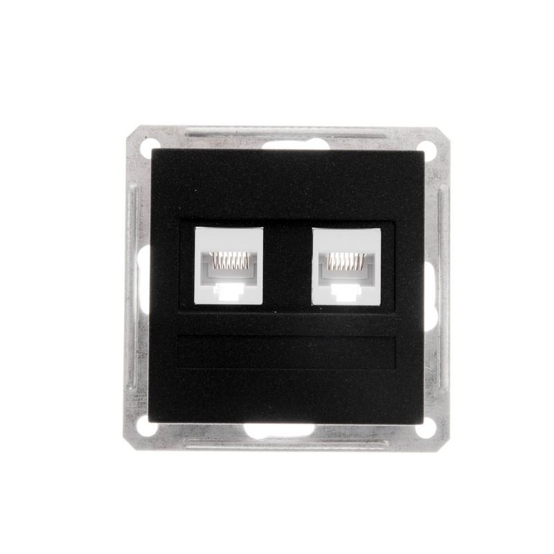 W59 Черный бархат Розетка компьютерная 2-ая RJ45 кат.5e | RSI-251KK5E-6-86 | SE — Systeme Electric
