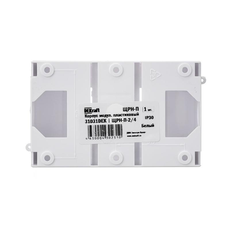 Корпус пластиковый навесной 2-4 модуля, IP30, БЕЛЫЙ, ЩРН-П-2/4 | 31031DEK | DEKraft — миниатюра 2