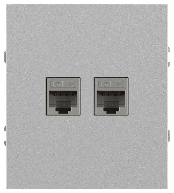 Розетка Arktik 16-3108-03 информационная двойная 2XRJ45 алюминий | Б0070486 | ЭРА — ЭРА (Энергия света)