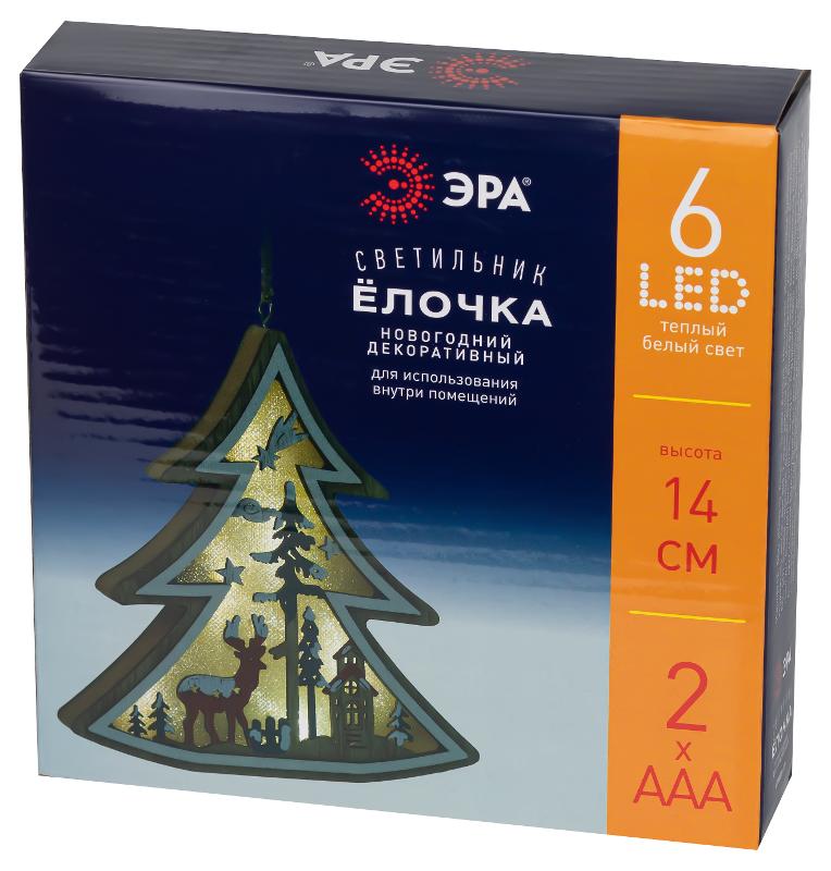 Новогодний декоративный светильник Ёлочка, ENGDS-17 h 14 см, 3ААА, IP20 | Б0056010 | ЭРА — миниатюра 3