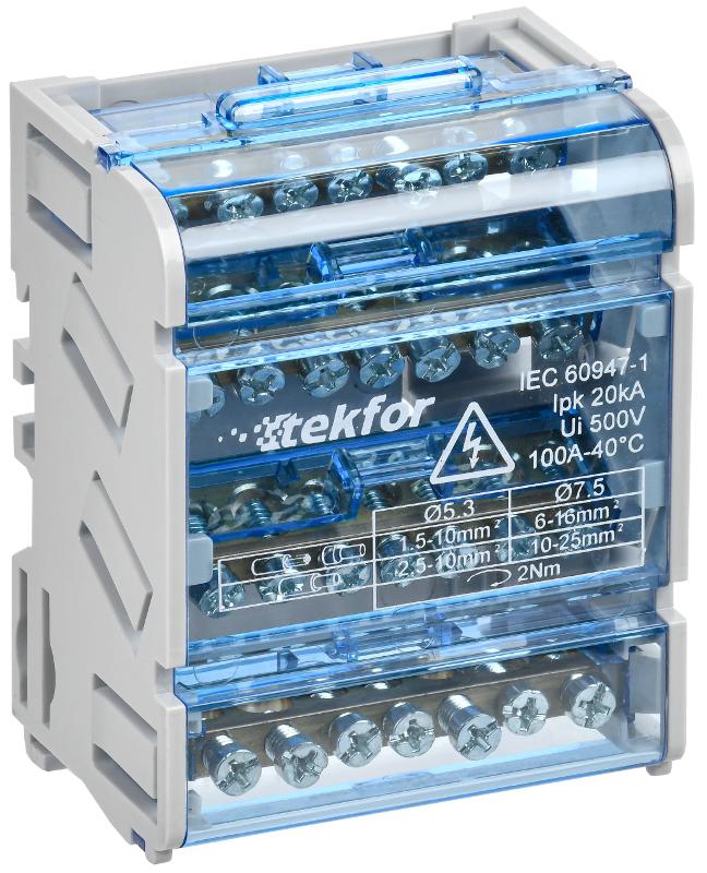 TEKFOR Шины на DIN-рейку (кросс-модуль) ШНК 4х7 3L+PEN | TF-DN10-4-07-100 | IEK — IEK (ИЭК)