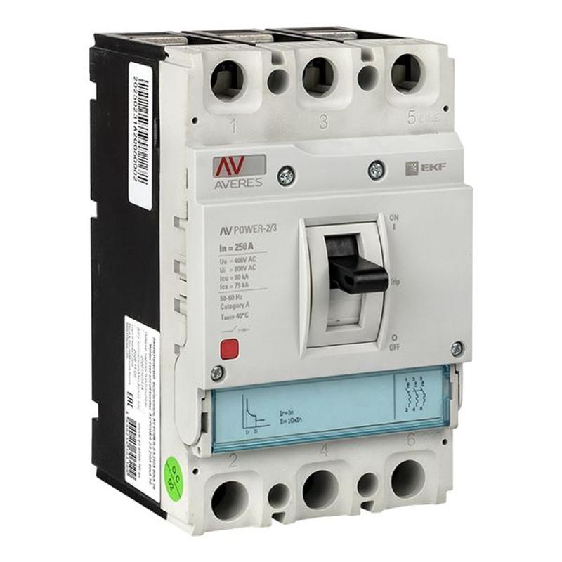 Выключатель автоматический AV POWER-2/3 250А 80kA TR AVERES | mccb-23-250H-TR-av | EKF — EKF