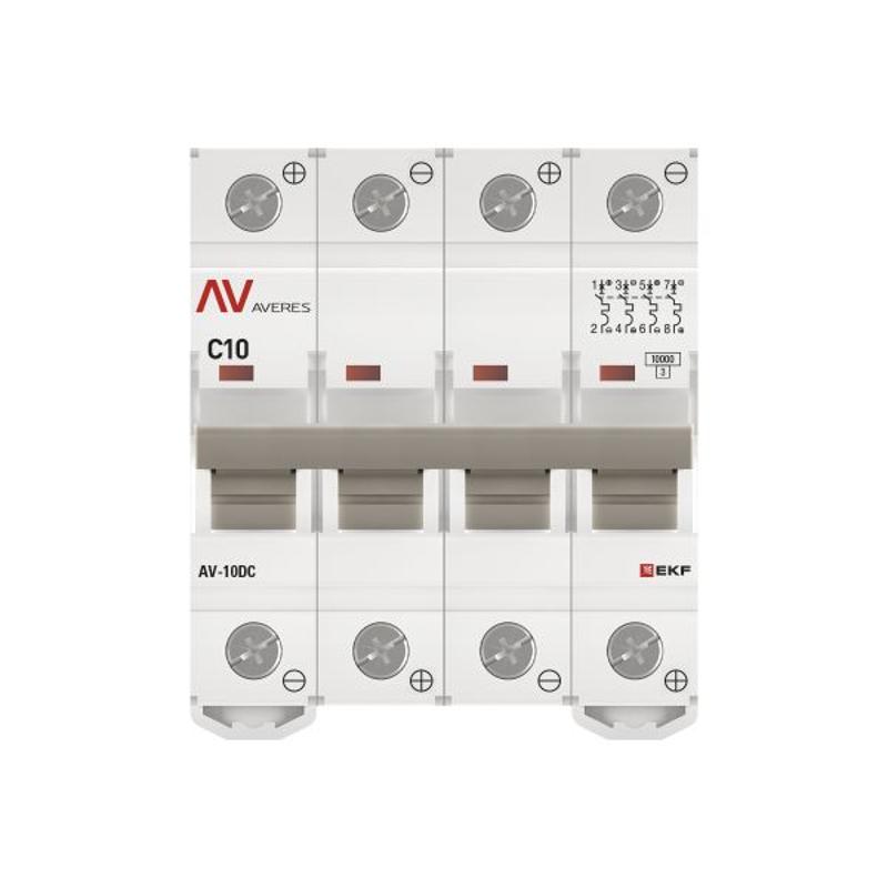 Выключатель автоматический AV-10 DC 4P 10A (C) 10kA  AVERES |mcb10-DC-4-10C-av| EKF — миниатюра 13