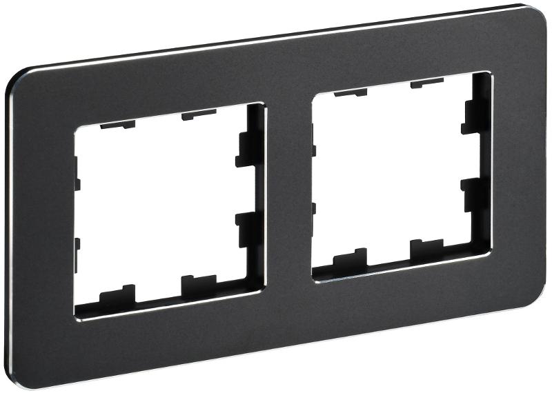 BRITE Рамка 2-ая РУ-2-1-Бр металл черный RE | BR-M22-M-01-K02 | IEK — IEK (ИЭК)