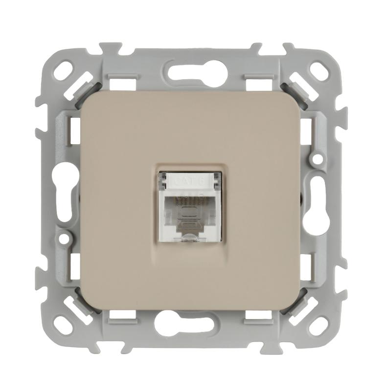FLITE Розетка компьютерная RJ45 кат.6 UTP РК6-1-0-ФлЛ льняной | FI-K12-2-K88 | IEK — миниатюра 2