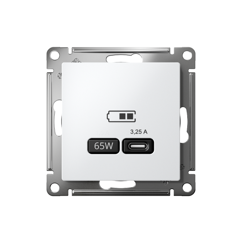 AtlasDesign Лотос USB Розетка тип-С 65Вт высокоскоростной заряд QC, PD, механизм | ATN001327 | SE — миниатюра 2