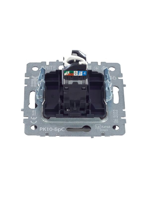 BRITE Розетка компьютерная RJ45 кат.5E РК10-БрС сталь | BR-K10-1-K46 | IEK — миниатюра 18