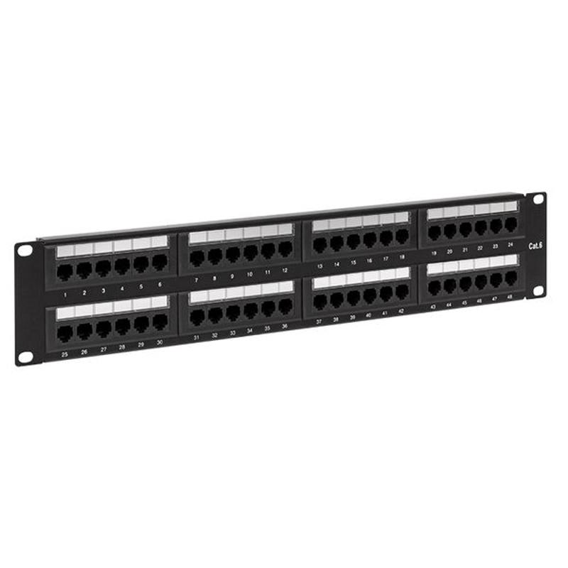 Патч-панель TERACOM CS 19'' Cat.6A 1U полный экран STP 24 порта RJ-45 Dual IDC с органайзером|TRCS-PPNL-6ASTP-1U24| EKF — EKF