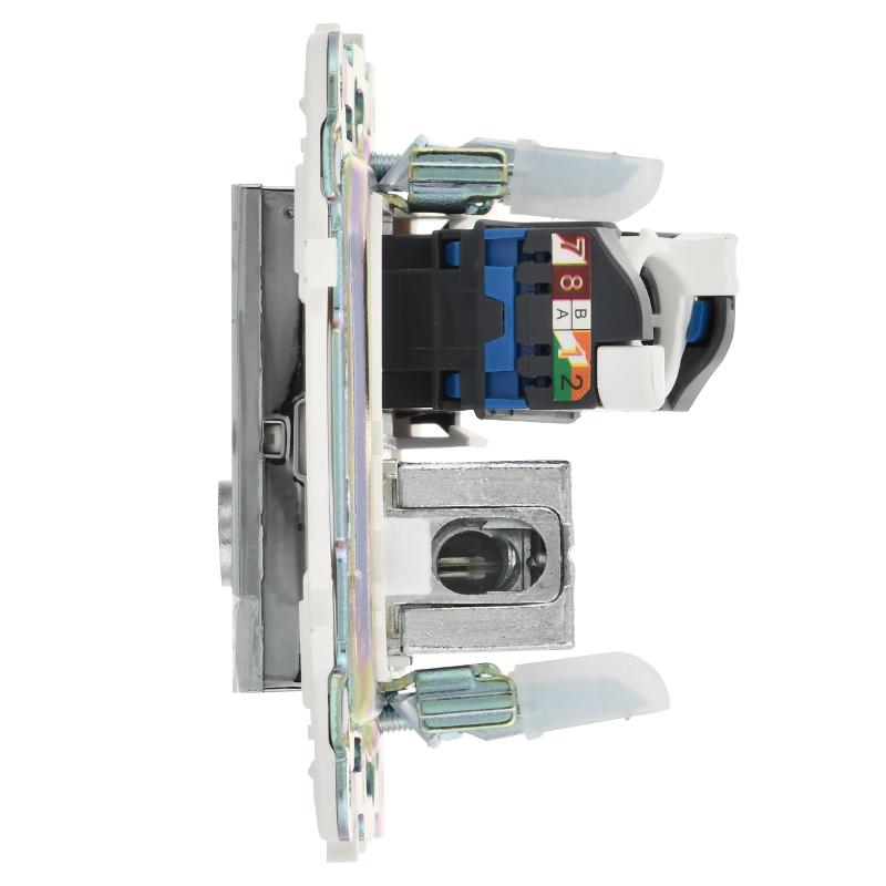 SKANDY Розетка двойная TV+RJ45 кат.5E SK-A14N никель | SK-AK20-1-K50 | IEK — миниатюра 4
