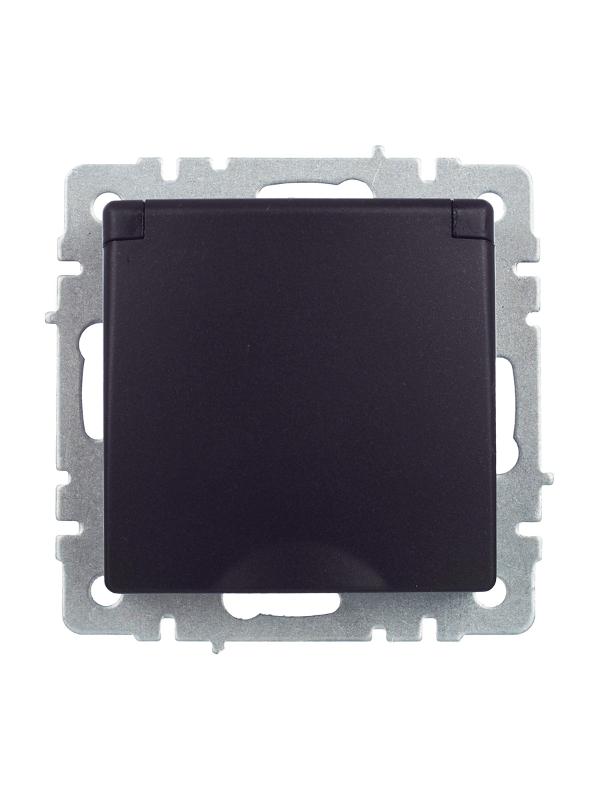 BRITE Розетка с заземлением со шторками с кр. 16А IP44 РСбш10-3-44-БрЧ черный | BR-R16-16-44-K02 | IEK — миниатюра 6