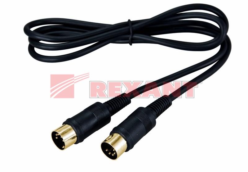 Шнур DIN 5 Pin - DIN 5 Pin, длина 1,5 метра (GOLD) | 17-2522 | REXANT — миниатюра 2