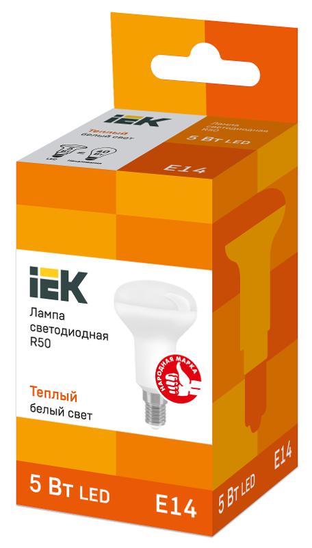 Лампа светодиодная LED 5Вт Е14 220В 3000К R50 рефлектор | LLE-R50-5-230-30-E14 | IEK — миниатюра 3