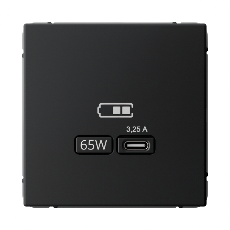 ArtGallery Карбон Розетка USB тип-С 65Вт высокоскор.заряд. QC, PD, механизм | GAL001027 | SE — Systeme Electric