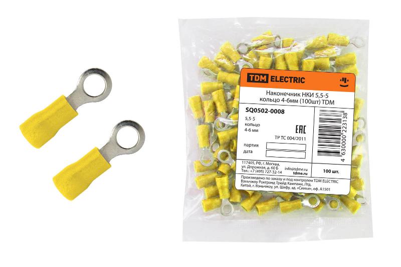 Наконечник НКИ 5,5-5 кольцо 4-6мм (100шт)  | SQ0502-0008 | TDM — TDM ELECTRIC