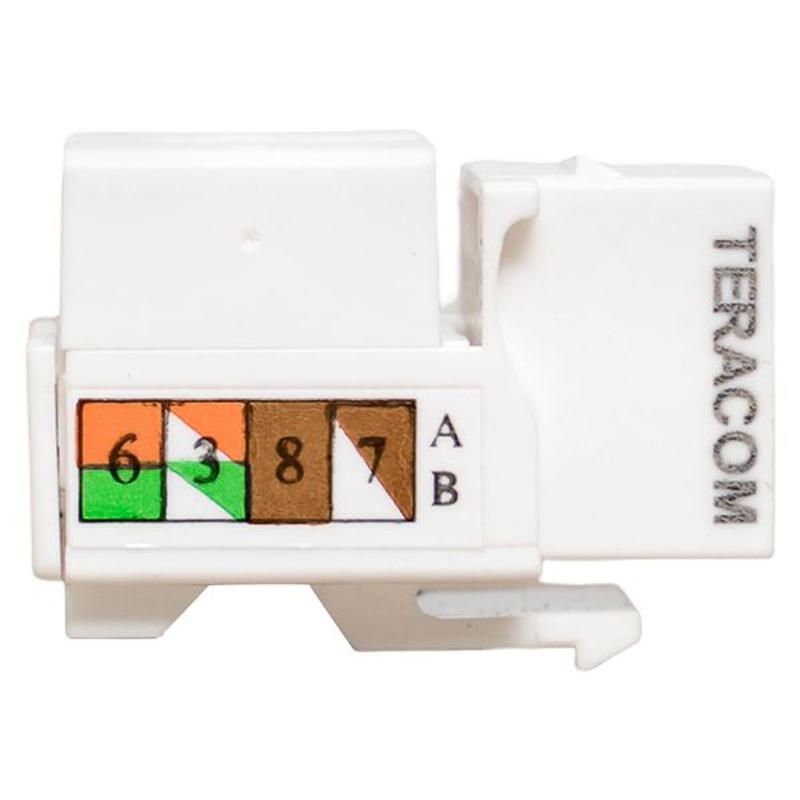 Модуль Keystone TERACOM PRO Cat.6 RJ-45 неэкранированный 110 IDC 90 градусов белый | TRP-KSTN-90D-6UTP-WH | EKF — миниатюра 8