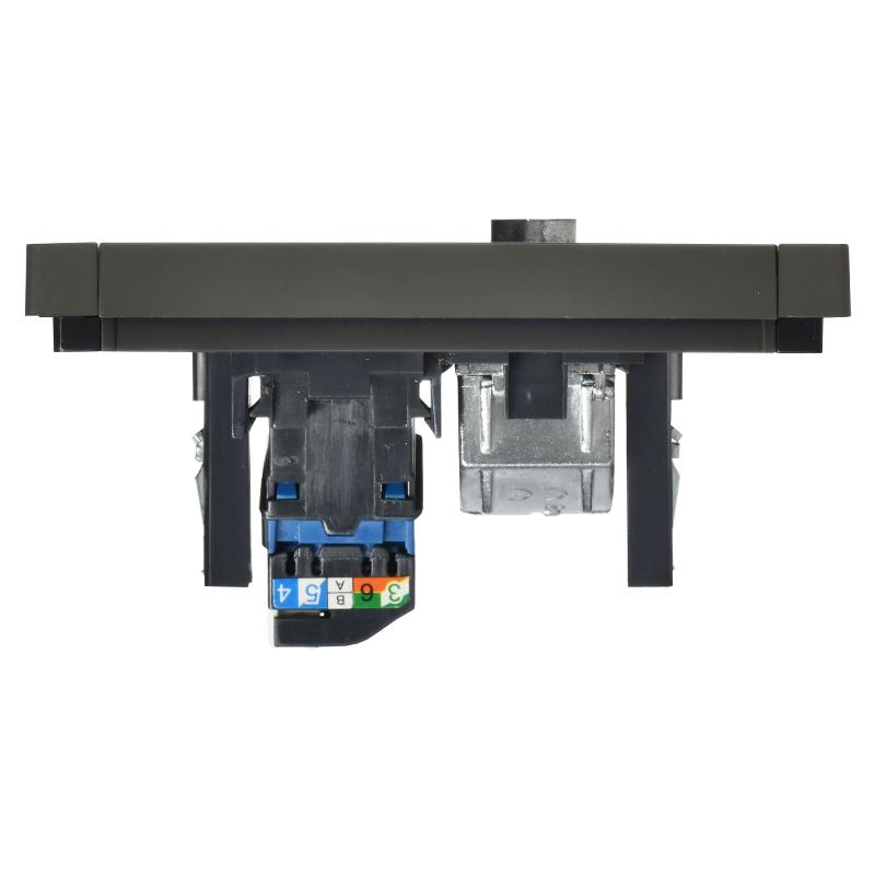 FORTE&PIANO Розетка двойная TV+RJ45 кат.6 FP337 серый | FP-AK20-2-K03 | IEK — миниатюра 5